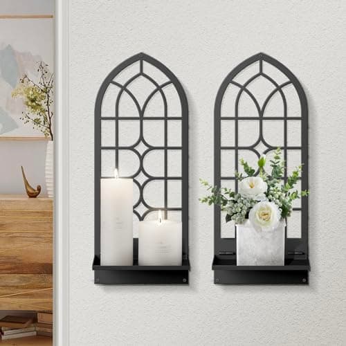 Black Metal Wall Decor for Living Room and Bedroom (2 Pack, 16.5 x 7 in)
Black Metal Wall Decor Retro Bathroom Wall Art