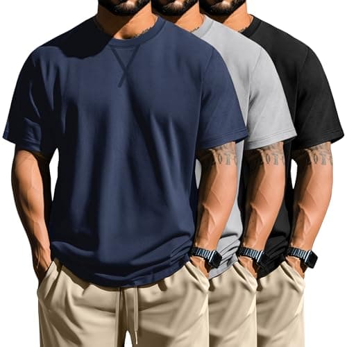 Neer 3 Pack Men's Big and Tall Cotton Short Sleeve T-Shirts Plus Size Tee Shirt for Hipster Stylists
| Neer 3 Pack Men'