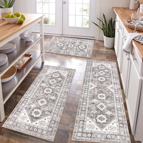 HEBE Boho Kitchen Rug Sets for Floor Non Slip and Washable Mats
| HEBE 3 Piece Kitchen Rug Set for Hallway and Laundry