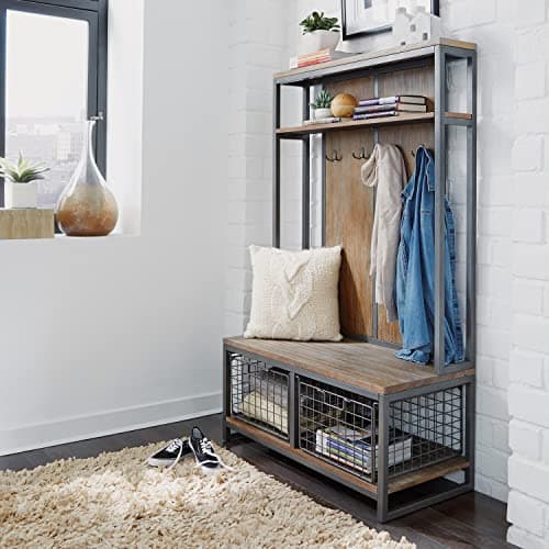 Homestyles Barnside Gray Hall Tree for Entryway Storage and Rustic Decor
| Homestyles Barnside Gray Hall Tree with Hook