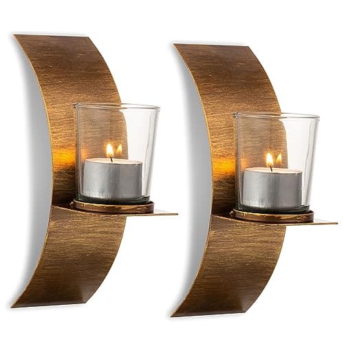 Sziqiqi Black Metallic Wall Mounted Candle Sconces for Hallway Decor, Room Illumination, Elegant Room and Hallway Lighti