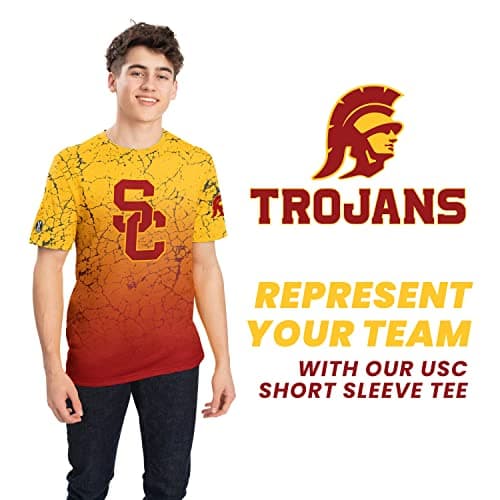 Holloway Men's NCAA Cotton-Touch Poly Marble Tee: Officially Licensed Comfortable Collegiate Shirt for Fans