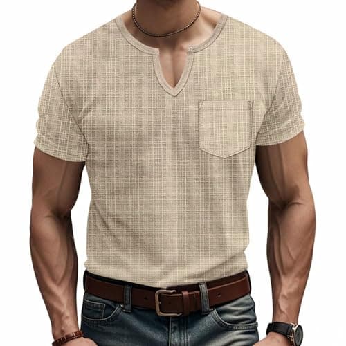 BIDDENANT Men's V-Neck Casual Shirts Short Sleeve Slim Fit Tees for Workout and Everyday Wear
| Stylish Men's V-Neck Ca