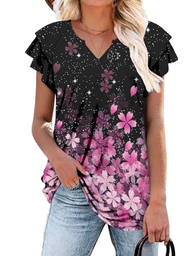 Elegant Women's Short Sleeve Tunics V Neck Button Down Shirts - S-3XL
| Comfortable Women's Short Sleeve Tunics V Neck