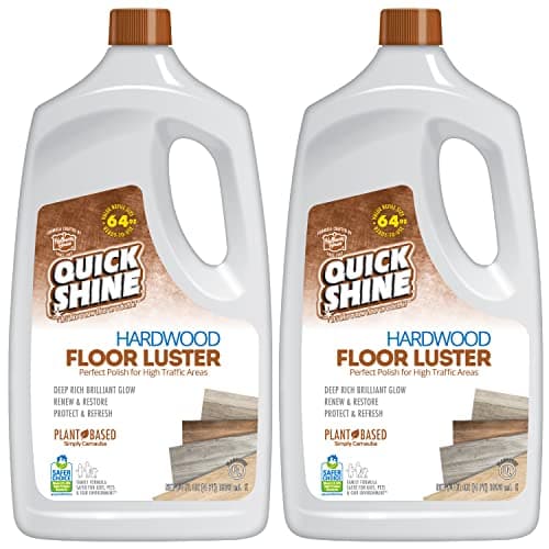 Quick Shine Plant-Based Hardwood Floor Cleaner & Polish 64oz, 2Pk | Carnauba Wax | Simply Squirt & Spread | No Refinish
