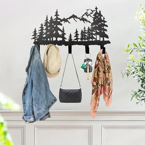 Metal Tree Coat Hooks for Living Room and Hallway - Sweet Home Decor - Forest Theme Hooks (Black)  
Metal Tree Hangers K