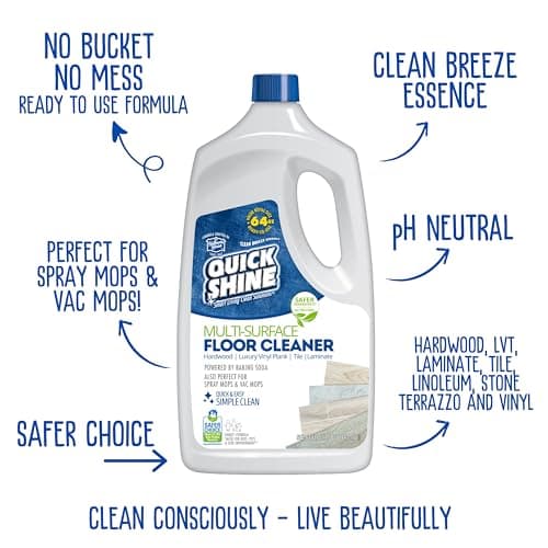 Quick Shine Multi Surface Floor Cleaner 64oz - Streak Free, No Rinse, Safe for Hardwood, Laminate & Stone, Suitable for