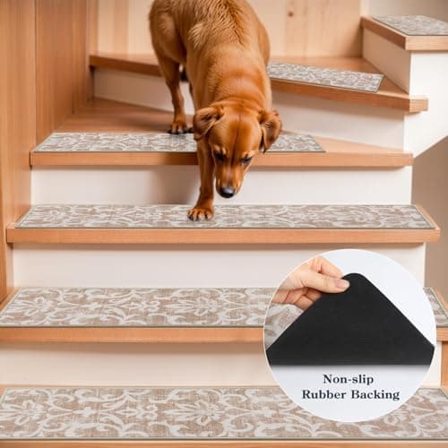 Lahome Non Slip Carpet Stair Treads for Wooden Stairs, Soft Washable Kids and Pet Friendly Indoor Stair Runners for Elde