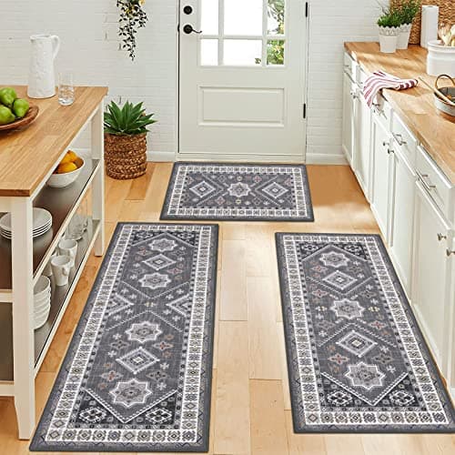 HEBE Boho Kitchen Rug Sets for Floor Non Slip and Washable Mats
| HEBE 3 Piece Kitchen Rug Set for Hallway and Laundry