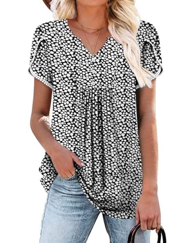 Elegant Women's Short Sleeve Tunics V Neck Button Down Shirts - S-3XL
| Comfortable Women's Short Sleeve Tunics V Neck