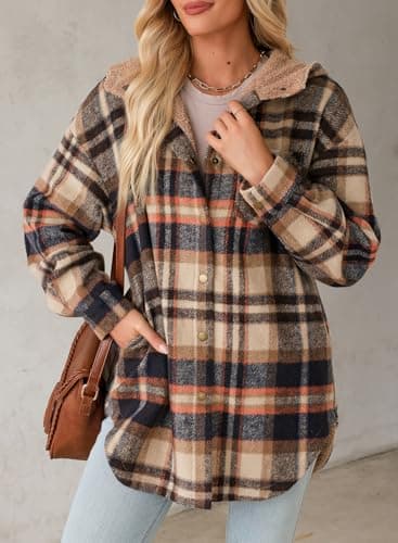 Dokotoo Women's Flannel Hooded Plaid 2025 Shacket Thick Coat for Warmth and Style in Winter
| Dokotoo Women's Flannel H