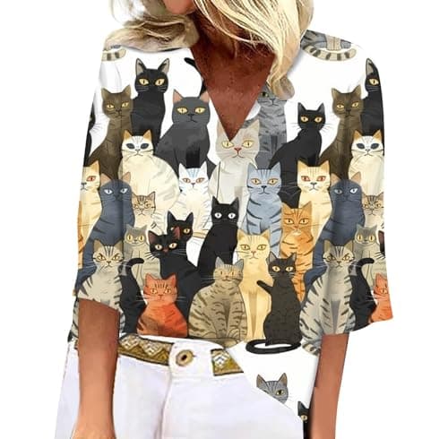 Women's Animal Leopard Print 3/4 Sleeve V Neck Summer Floral Boho Trendy Tops
| Women's Leopard Print 3/4 Sleeve V Neck