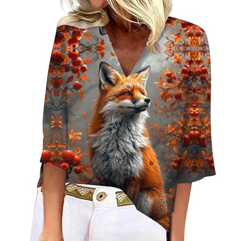 Women's Animal Leopard Print 3/4 Sleeve V Neck Summer Floral Boho Trendy Tops
| Women's Leopard Print 3/4 Sleeve V Neck