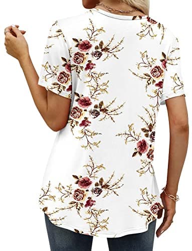 Elegant Women's Short Sleeve Tunics V Neck Button Down Shirts - S-3XL
| Comfortable Women's Short Sleeve Tunics V Neck