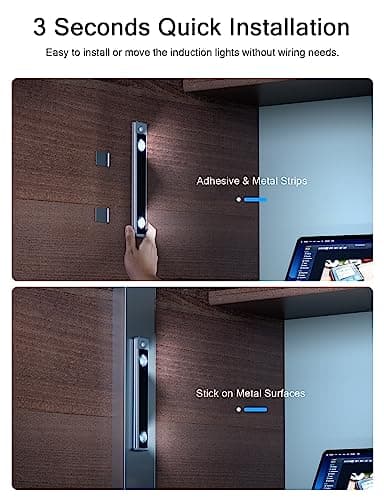 Black Wireless Motion Sensor Under Cabinet Lights 10in LED Indoor Night Light
| Rechargeable Magnetic Stick-On Under Ca