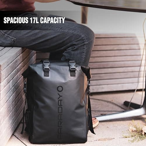 Waterproof Faraday Dry Bag 17L for Device Protection - Fast Access, High Security - Hiking, Travel, Tech Protection - EM