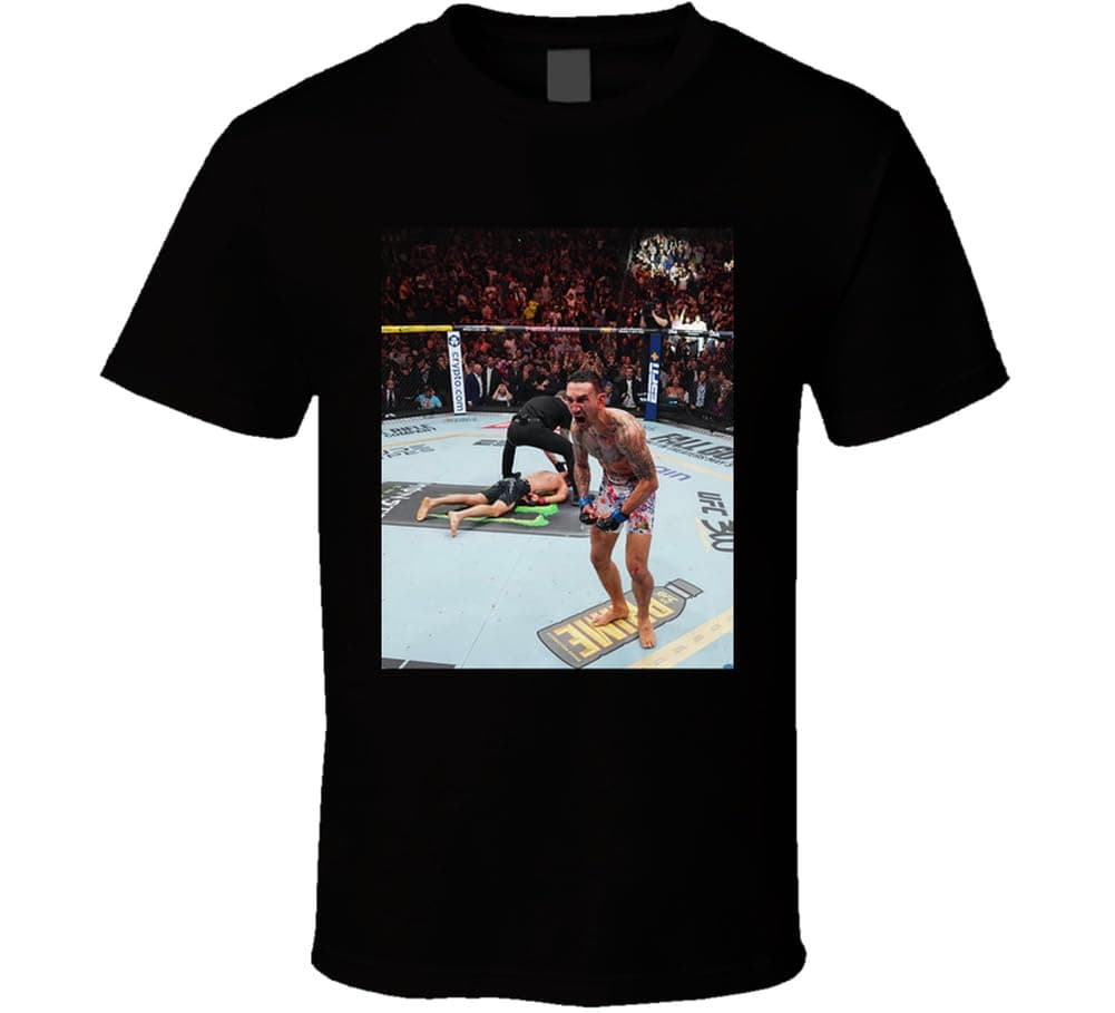 Max Holloway T Shirt + Size + Men's + Fitness Gym Workout + Breathable Fabric + Short Sleeve + Small/Large
