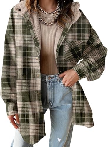 Dokotoo Women's Flannel Hooded Plaid 2025 Shacket Thick Coat for Warmth and Style in Winter
| Dokotoo Women's Flannel H