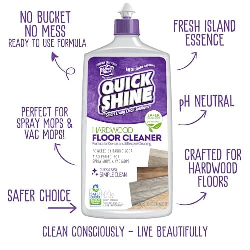 Quick Shine Hardwood Floor Cleaner & Polish - Removes Scratches, Safer Choice, U.S. EPA Certified 2-27oz Bottles  
Quick