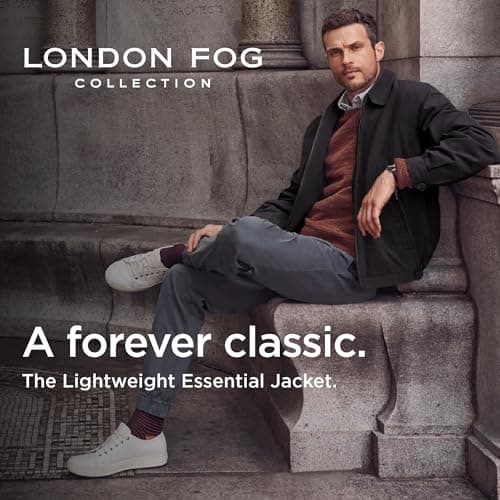 LONDON FOG Men's Auburn Zip-Front Golf Jacket for Regular & Big-Tall Sizes | Premium Waterproof Golf Jacket | Perfect fo