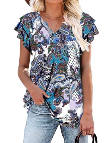 Elegant Women's Short Sleeve Tunics V Neck Button Down Shirts - S-3XL
| Comfortable Women's Short Sleeve Tunics V Neck