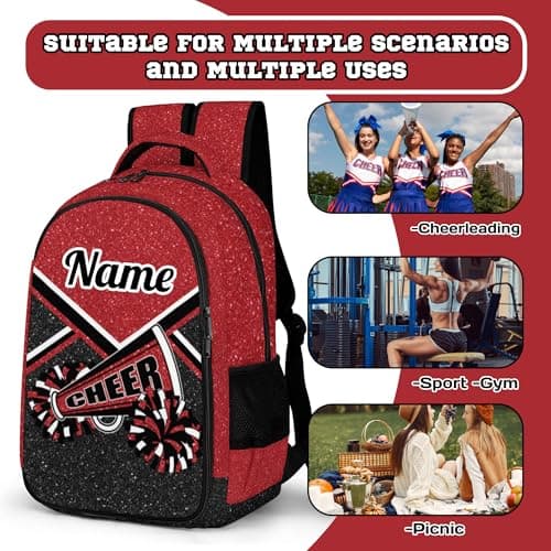 Personalized Name Cheer Backpack for Women
| Custom Cheerleading Backpack in Wine Red
| Customize Your Own Cheerleader