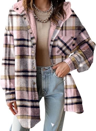Dokotoo Women's Flannel Hooded Plaid 2025 Shacket Thick Coat for Warmth and Style in Winter
| Dokotoo Women's Flannel H