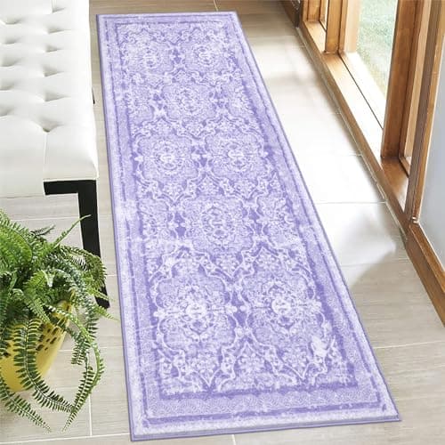 Vaukki Non Slip Entryway Mat, Vintage Shaggy Soft Laundry Rug Runner for Bathroom and Bedroom (2' X 6', Grey) OEKO-TEX