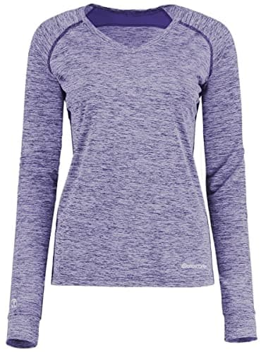 Holloway Sportswear Womens Electrify Coolcore® Long Sleeve Tee 2XL Purple Heather + Fast Cooling Technology + Moisture W