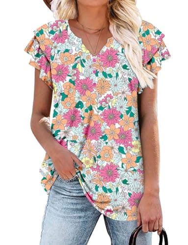 Elegant Women's Short Sleeve Tunics V Neck Button Down Shirts - S-3XL
| Comfortable Women's Short Sleeve Tunics V Neck