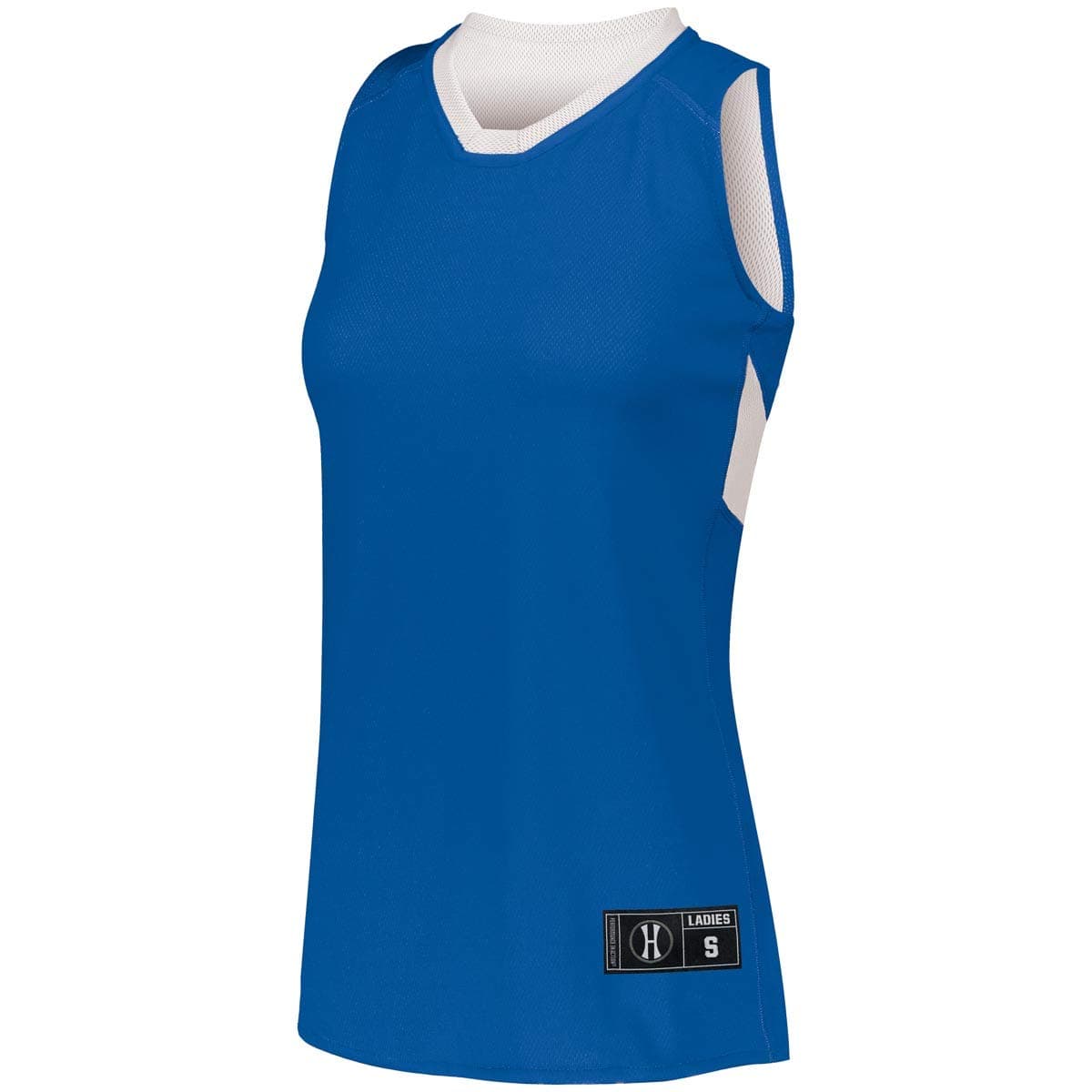 Holloway Ladies Dual-Side Single Ply Basketball Jersey 2XL Royal/White - Basketball Performance Jerseys for Women Lightw