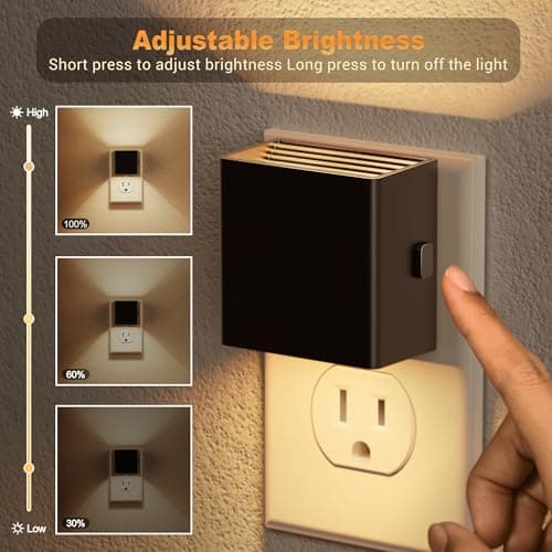 JandCase Automatic Night Lights Plug into Wall for Kids Bathroom Hallway Kitchen Bedroom Decor
| JandCase 2 Pack Modern