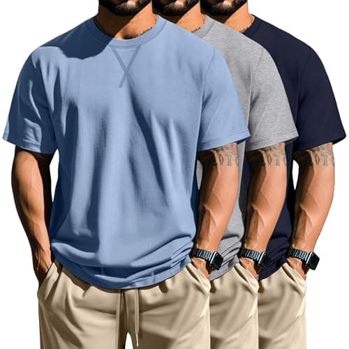Neer 3 Pack Men's Big and Tall Cotton Short Sleeve T-Shirts Plus Size Tee Shirt for Hipster Stylists
| Neer 3 Pack Men'