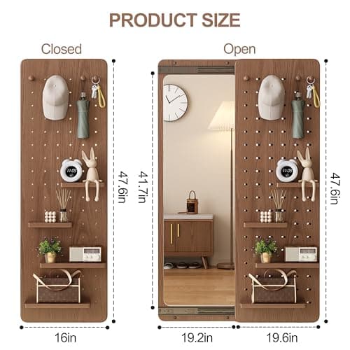 Full Length Wall Mirror with Shelf and Hooks for Entry Way Storage
| Multifunctional Wall Mirror Shelf with Hooks Livin