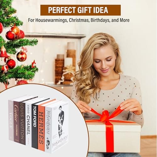 Luxe Large 4 PCS Decorative Books for Home Decor Aesthetic Shelf & Bookshelf Decor for Living Room, Bedroom, or Office F