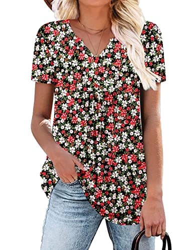 Elegant Women's Short Sleeve Tunics V Neck Button Down Shirts - S-3XL
| Comfortable Women's Short Sleeve Tunics V Neck