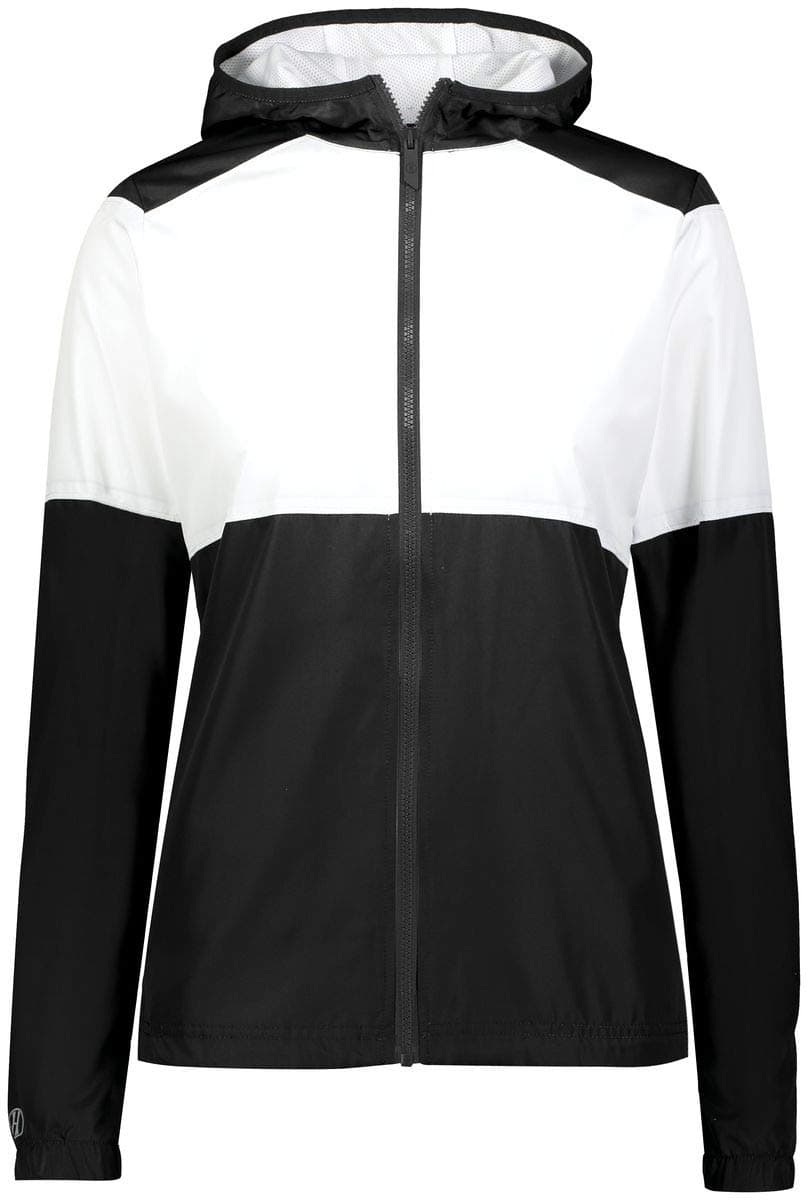 Holloway Sportswear Womens SeriesX Jacket L Black/White - Ultralight Waterproof Breathable Fleece Jacket for Hiking Adve