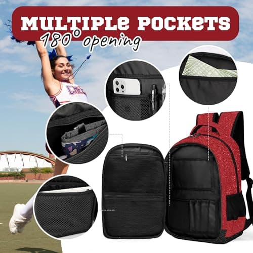 Personalized Name Cheer Backpack for Women
| Custom Cheerleading Backpack in Wine Red
| Customize Your Own Cheerleader