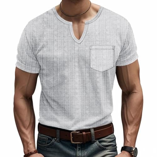 BIDDENANT Men's V-Neck Casual Shirts Short Sleeve Slim Fit Tees for Workout and Everyday Wear
| Stylish Men's V-Neck Ca