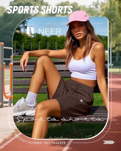 Neer 3 Pack Women's Quick Dry Drawstring High Waisted Bermuda Shorts with Pockets for Sports