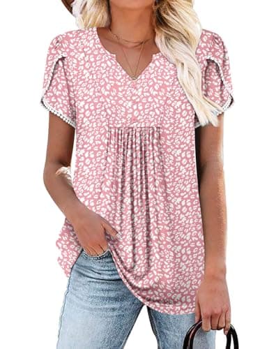 Elegant Women's Short Sleeve Tunics V Neck Button Down Shirts - S-3XL
| Comfortable Women's Short Sleeve Tunics V Neck