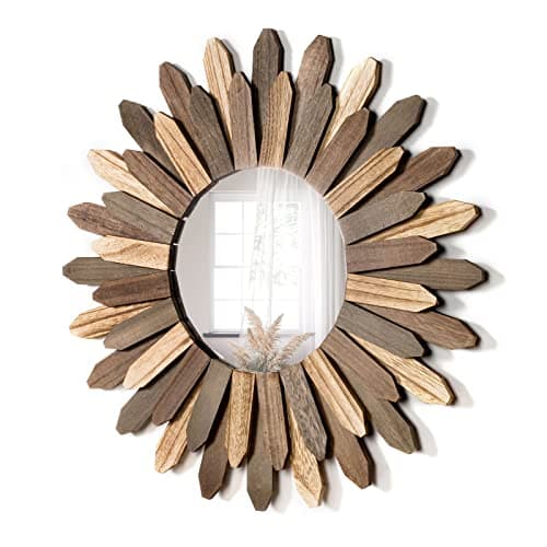 Honiway 12 inch Rustic Wood Sunburst Mirror for Bedroom Bathroom House Warming Gift Cedar Essential  
Honiway 12 inch Ru