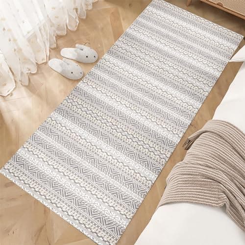 Washable Boho Grey and Pink Non Slip Faux Wool Carpet Runner for Kitchen Entryway Bedroom Indoor Laundry
| Non Slip Gre