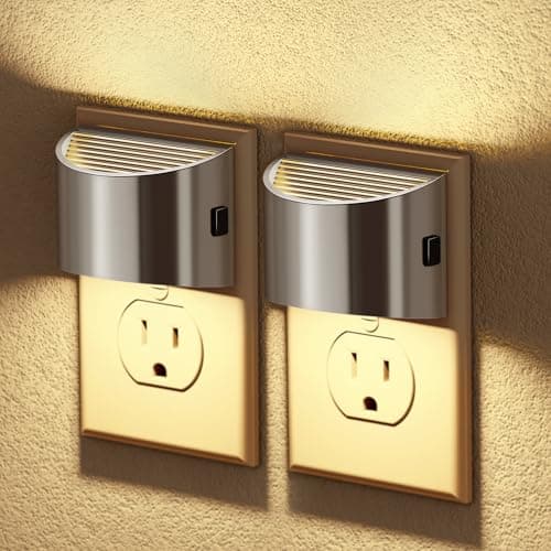 JandCase Automatic Night Lights Plug into Wall for Kids Bathroom Hallway Kitchen Bedroom Decor
| JandCase 2 Pack Modern