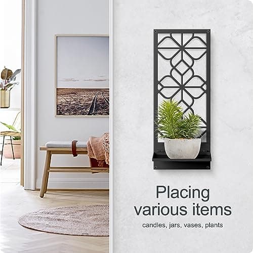 Black Metal Wall Decor for Living Room and Bedroom (2 Pack, 16.5 x 7 in)
Black Metal Wall Decor Retro Bathroom Wall Art