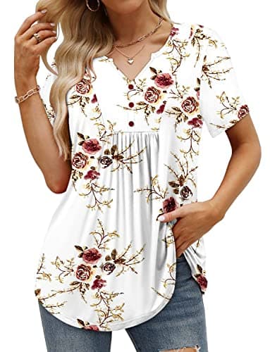Elegant Women's Short Sleeve Tunics V Neck Button Down Shirts - S-3XL
| Comfortable Women's Short Sleeve Tunics V Neck