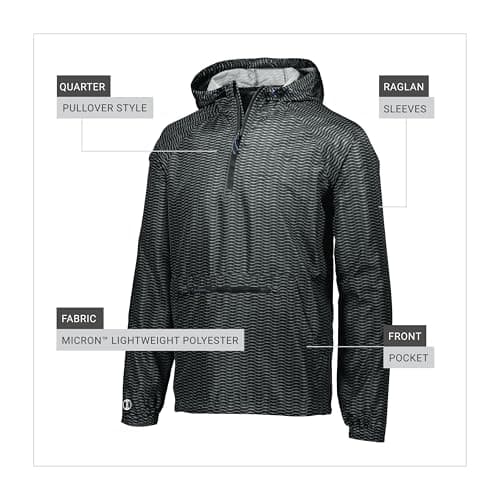 Holloway Men's Black Jacket, Warm and Lightweight, Outdoor Adventurers, Chilly Walks and Hikes, Breathable and Quick-Dry