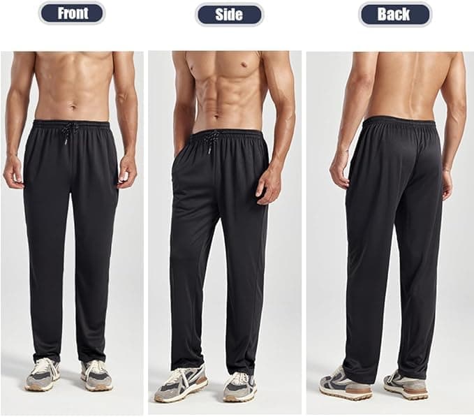 Zh 3-Pack Men's Comfortable Mesh Jogger Pants for Active Wear, Lightweight & Breathable with Pockets