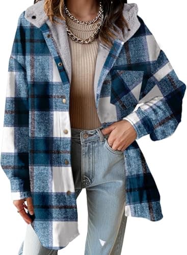 Dokotoo Women's Flannel Hooded Plaid 2025 Shacket Thick Coat for Warmth and Style in Winter
| Dokotoo Women's Flannel H
