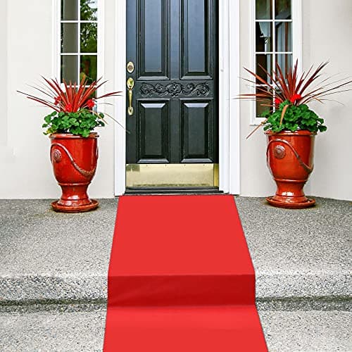 Shappy Red Carpet Runner Rug for Wedding Parties 55gsm Thickness with 1 Piece Carpet Tape for Weddings Outdoor Decor, We